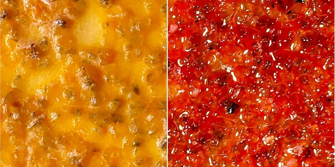 30x close-up of open coat and closed coat sandpaper